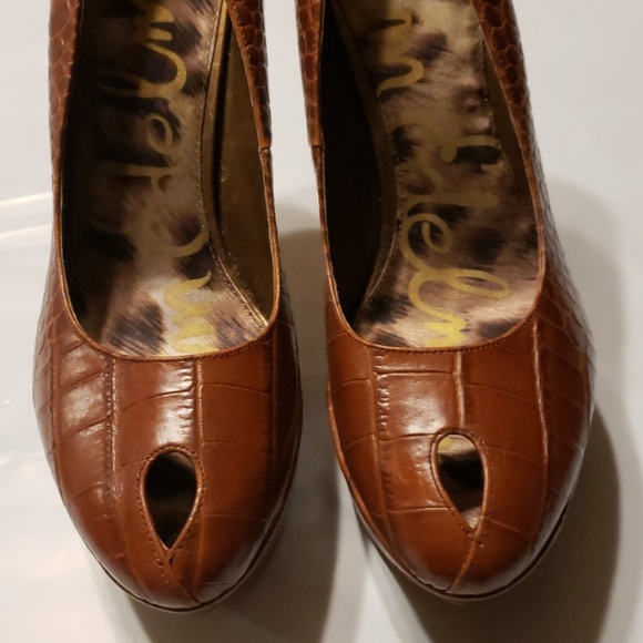 NWOB Sam Edleman  Brown Croc Print Stiletto SZ 9 - Picture 6 of 8